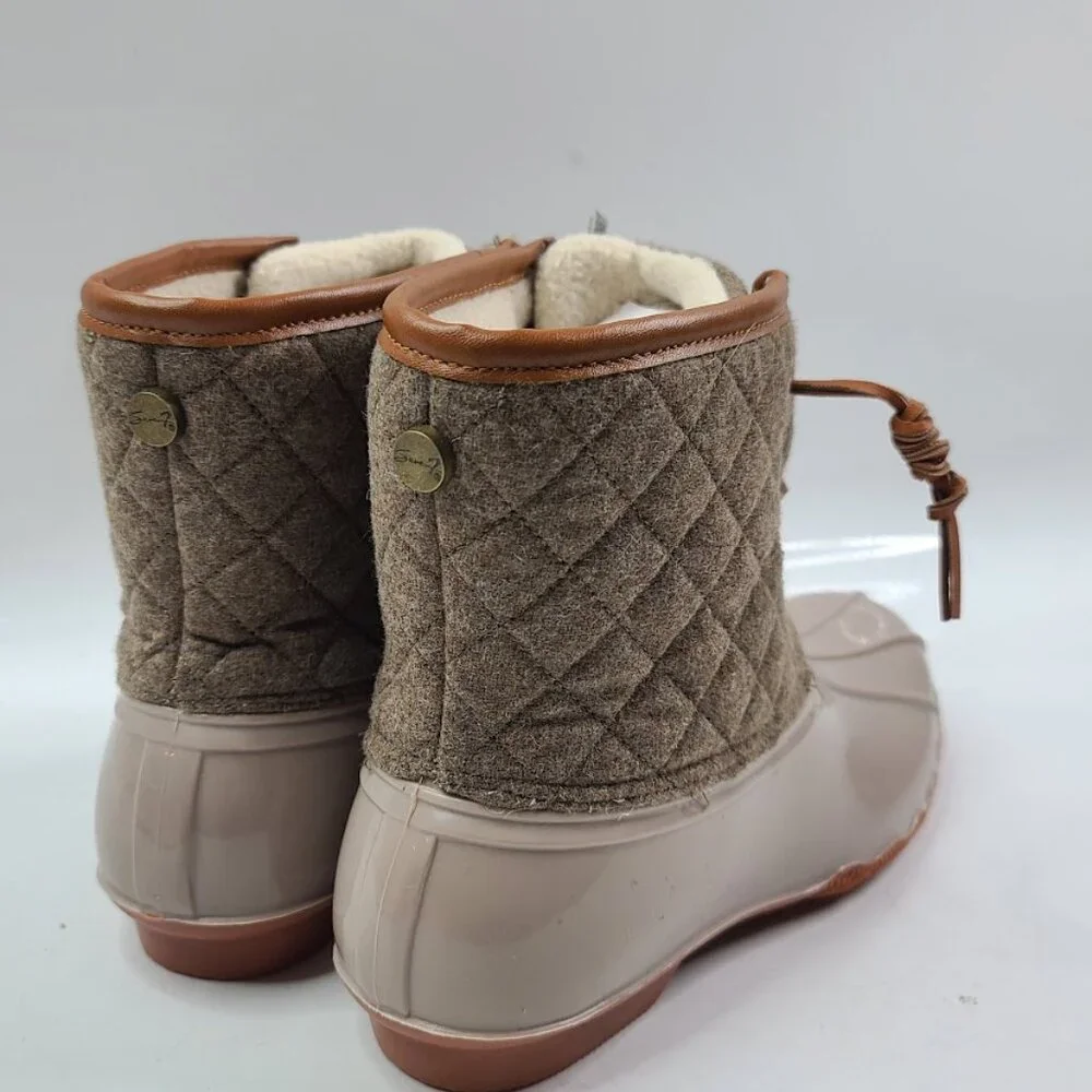Seven7‎ Women's Gray Beige Wool Goose 3760 Ankle Duck Winter Boots Size 7